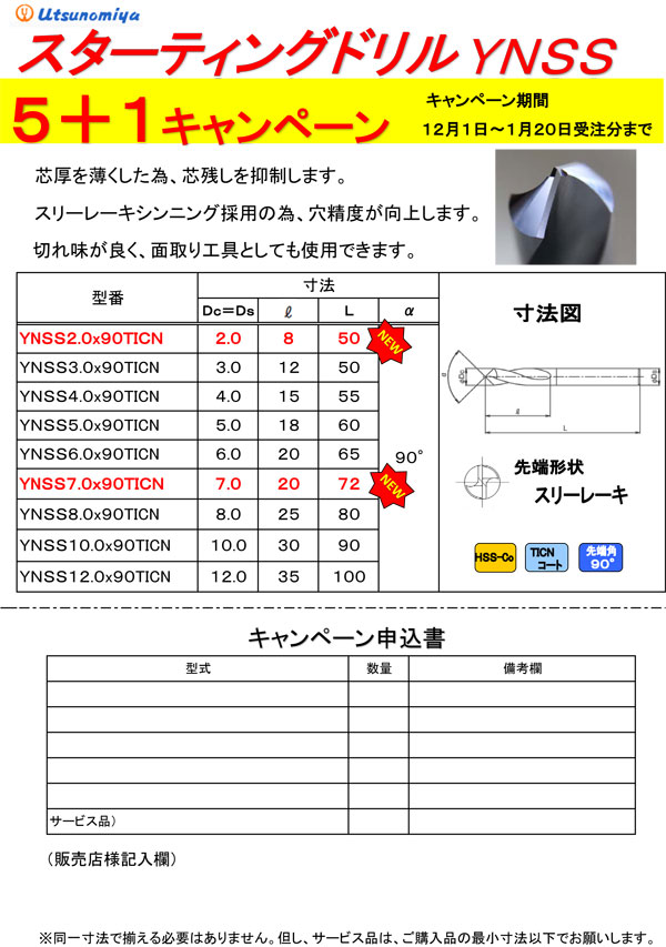 売り切れ必至！ ヤマワ スターティングドリル NC-SD-V-8